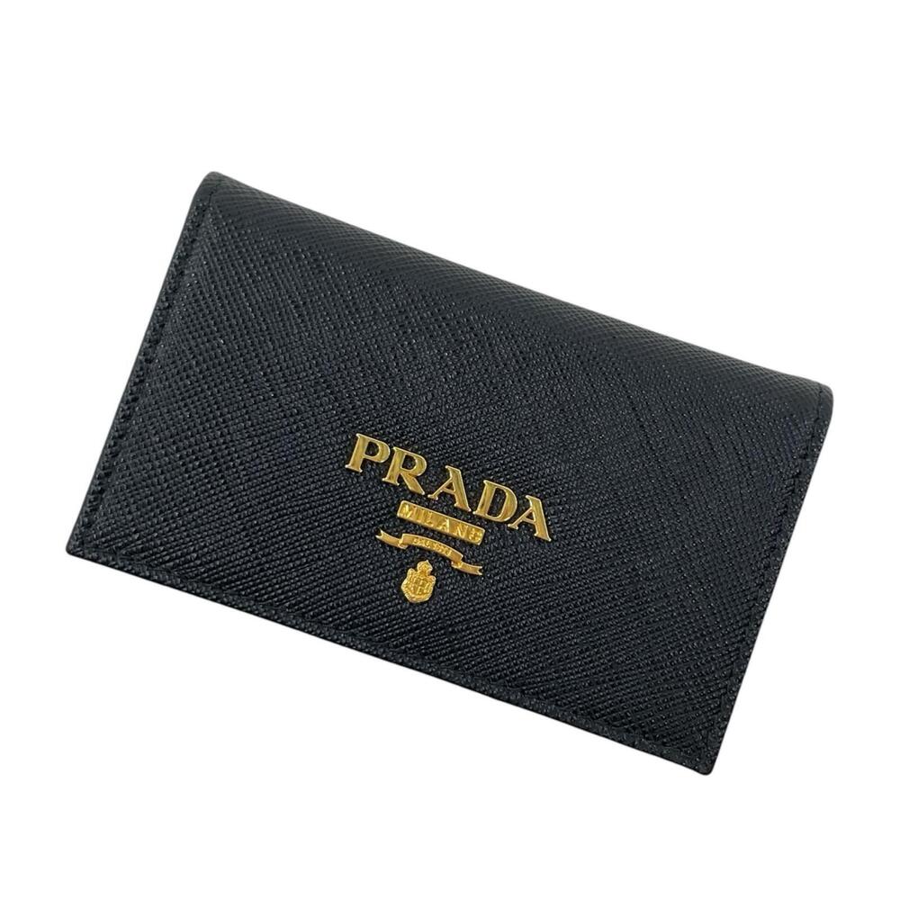 Prada Saffiano Card Case Wallet Black